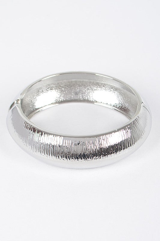 Textured 2 PC Hinged Bangle Set