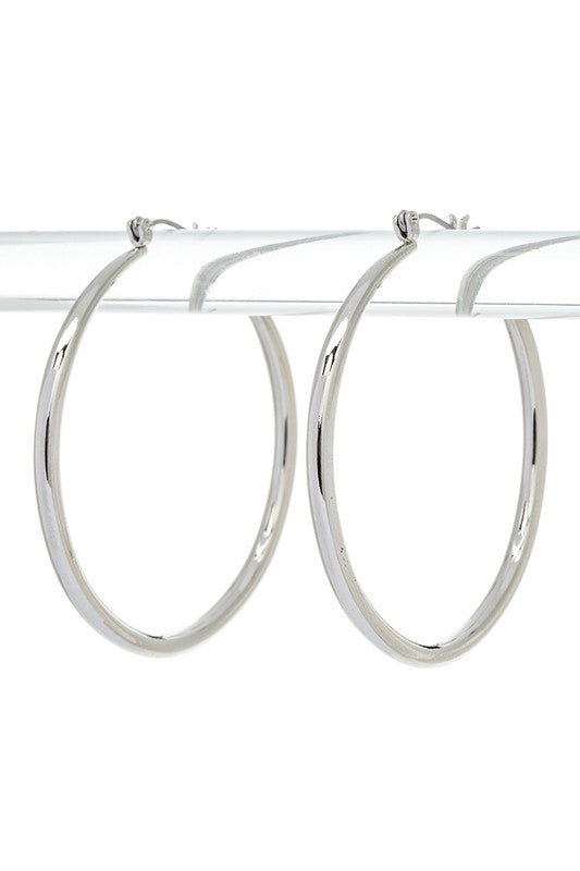 Polished 50MM Shiny Hoop Earrings