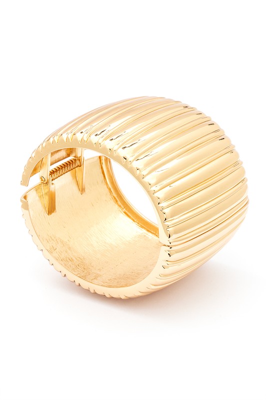 Oversize Textured Hinged Statement Bangle