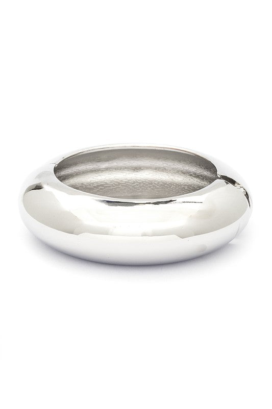 Polished Statement Hinged Bangle